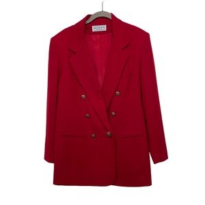 Vintage Red Dumas Double Military Wool Blazer